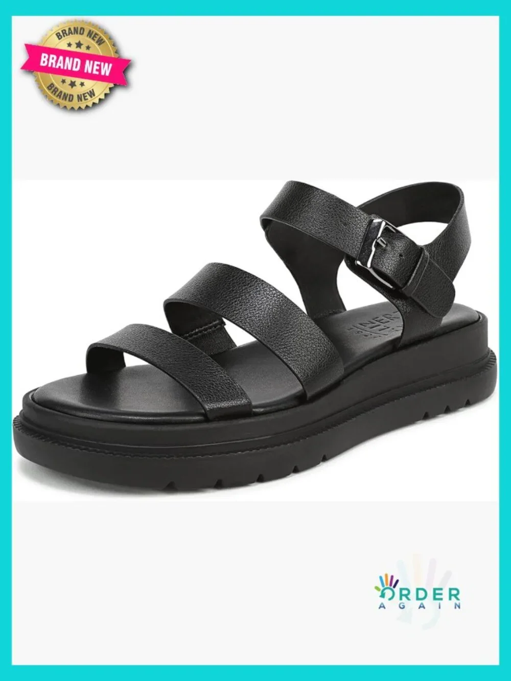 Platform Sandals with Contour Plus Footbed Cushioning Adjustable Buckle Straps